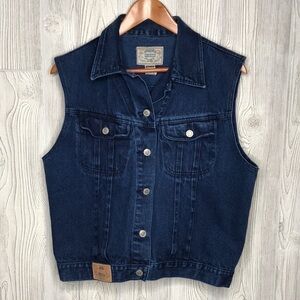 Vintage PS Gitano Jean Button Denim Vest Size Large